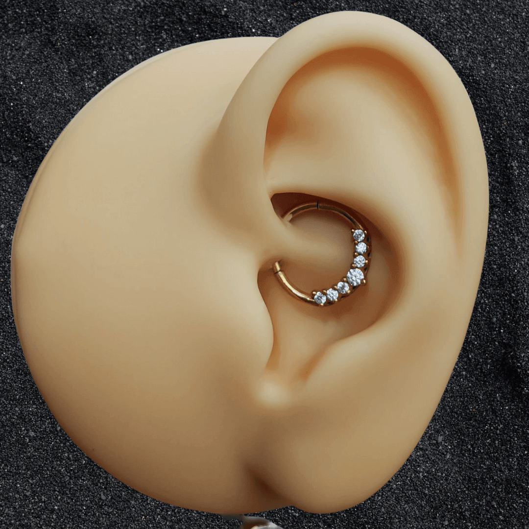 Anello a clicker con brillanti - GIOYAL PIERCING STORE