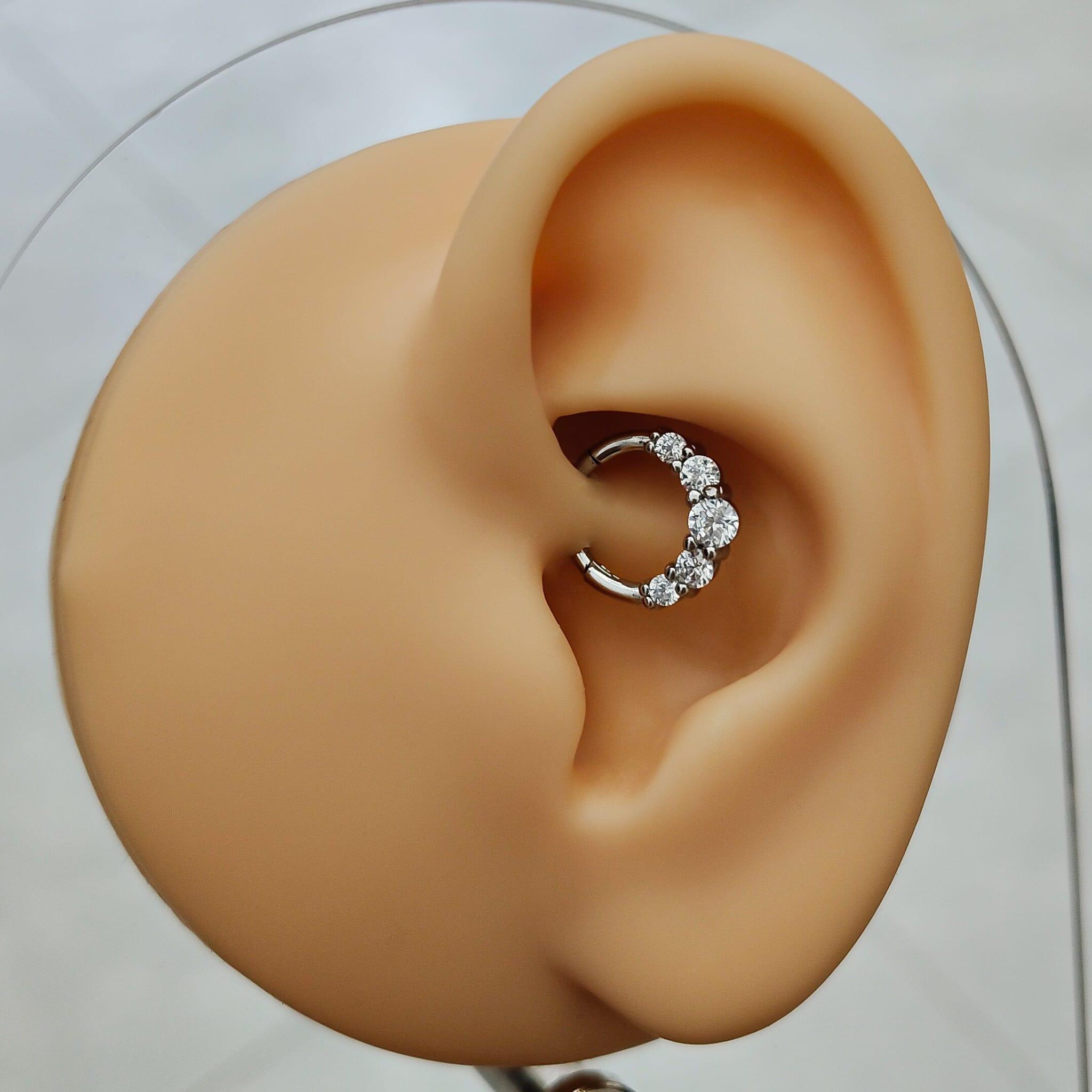 Anello a clicker con brillanti - GIOYAL PIERCING STORE