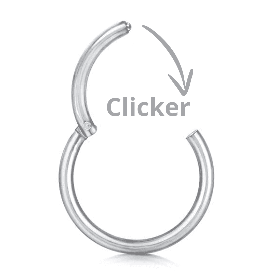 Anello a clicker a 3 brillantini - GIOYAL PIERCING STORE